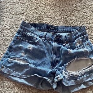 Aeropostale Blue Distressed Jean Shorts